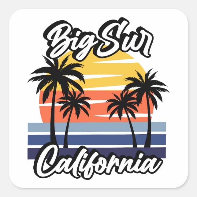 Sticker Carré Big Sur Californie (Devant)