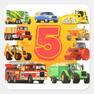 Sticker Carré Big Trucks 5e anniversaire