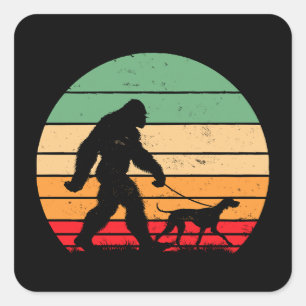 Sticker Carré Bigfoot Marcher Allemand Pointeur à cheveux court