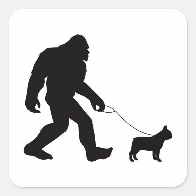 Sticker Carré Bigfoot Walking French Bulldog (Devant)
