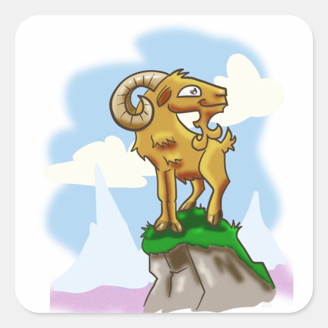 Sticker Carré Bighorn Ram (Devant)