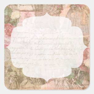 Sticker Carré Bijoux artisanaux shabby chic victoriens pour dame