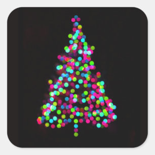 Sticker Carré Bijoux en sapin de Noël