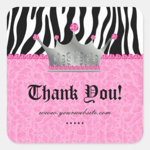 Sticker Carré Bijoux léopard de dentelle de la Couronne Merci r