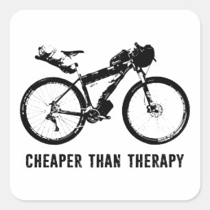 Sticker Carré Bikepacking, Moins Cher Que La Thérapie