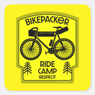 Sticker Carré Bikepacking Vélo Tourisme dans la nature