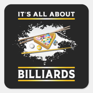 Sticker Carré Billard Billard Billard Snooker 8 Ball Drôle cadea