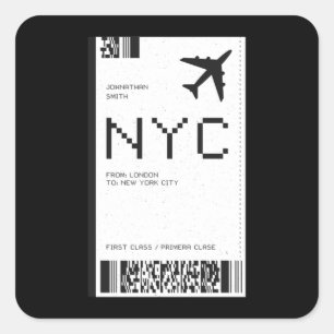 Sticker Carré Billet de plan NYC