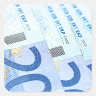 Sticker Carré Billets de 20 euros - Argent Art
