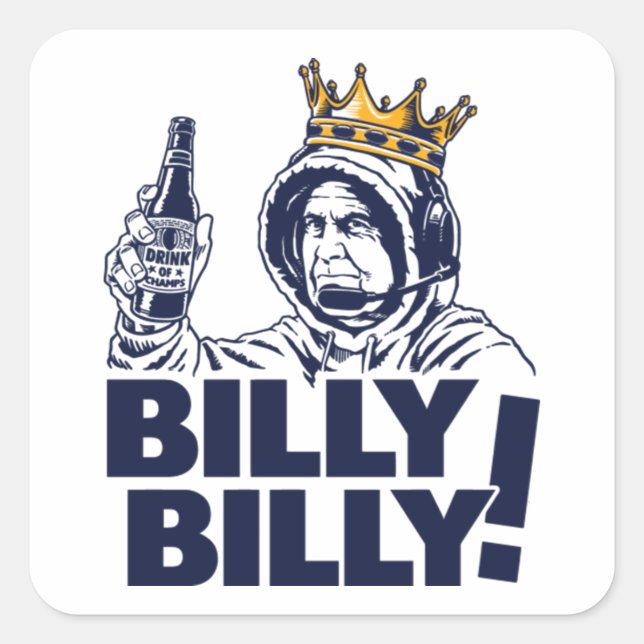 Sticker Carré Billy Billy ! Grande (Devant)