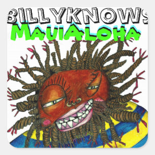 Sticker Carré BillyKnows Maui Aloha