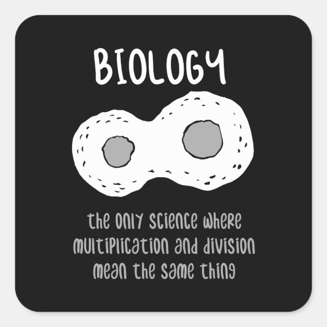 Sticker Carré Biologie - Biologie Le seul cadeau scientifique (Devant)
