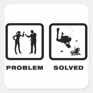 Sticker Carré Biologiste marin