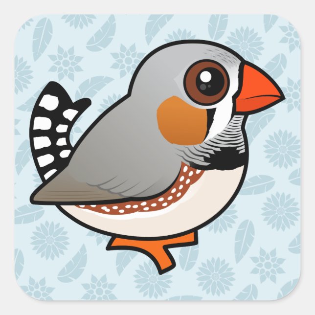 Sticker Carré Birdorable Zebra Finch (Devant)