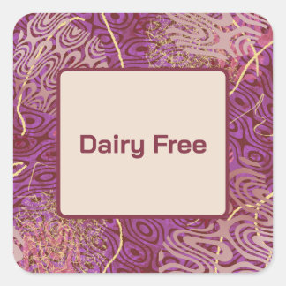 Sticker Carré Birthday Party Dietary Requirement Dairy Free