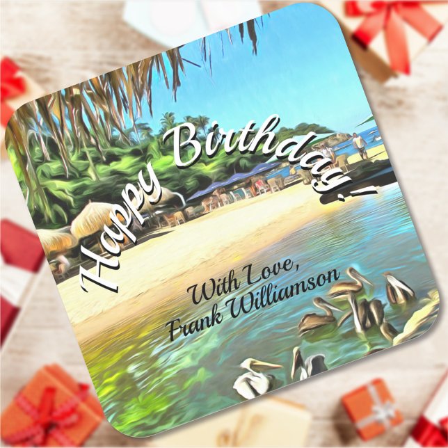 Sticker Carré Birthday River Meets Ocean 0330 (Créateur téléchargé)