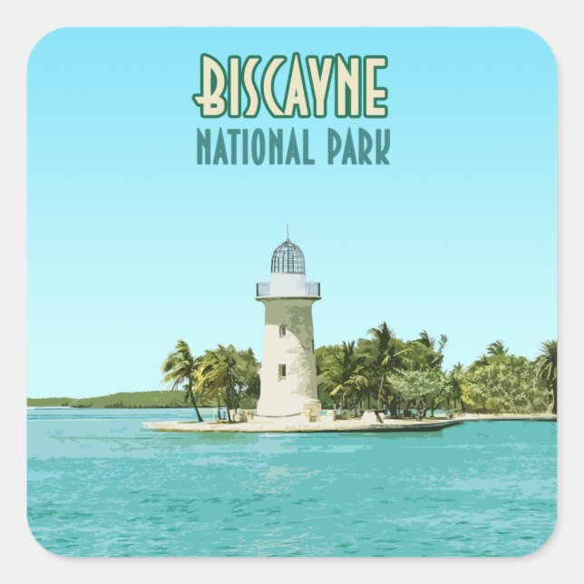 Sticker Carré Biscayne National Park Floride (Devant)