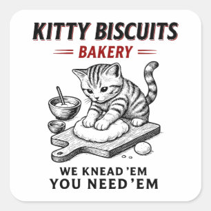 Sticker Carré Biscuits Kitty Boulangerie