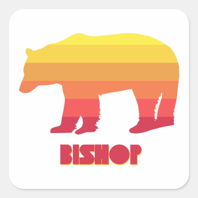 Sticker Carré Bishop California Rainbow Bear (Devant)