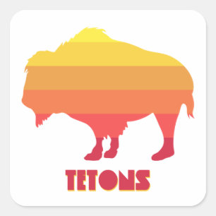 Sticker Carré Bison de Tétons