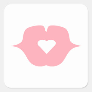 Sticker carré BISOU MON COEUR