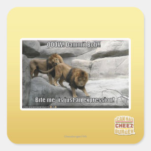 Sticker Carré Bite me n'est qu'une expression !