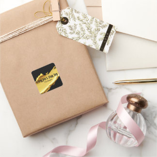 Sticker Carré Black and gold Purim Label