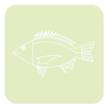 Black Bream en blanc sur Pastel Green