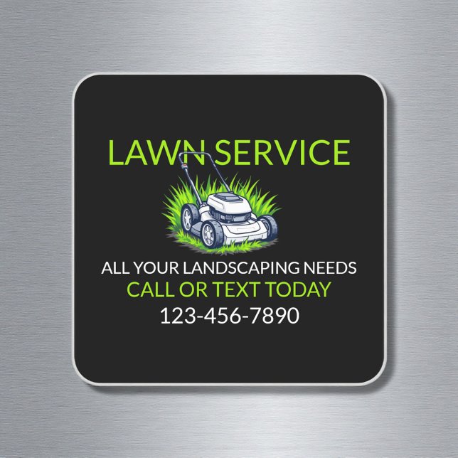 Sticker Carré Black Green Lawn Care and Service Professional (Créateur téléchargé)