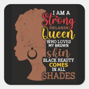 Sticker Carré Black History Month Black Woman Afro