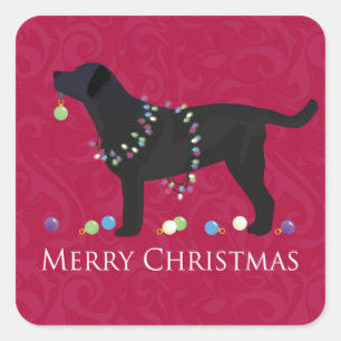 Sticker Carré Black Lab Joyeux Noël Design