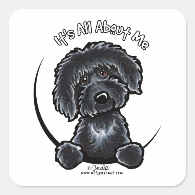 Sticker Carré Black Labradoodle IAAM (Devant)