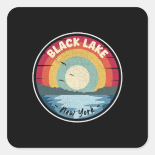 Sticker Carré Black Lake New York Colorful Scene