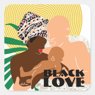 Sticker Carré Black Love Brown Love Black Family