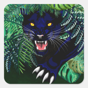 Sticker Carré Black Panther Spirit of the Jungle