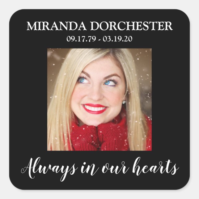 Sticker Carré Black Photo élégant (Devant)