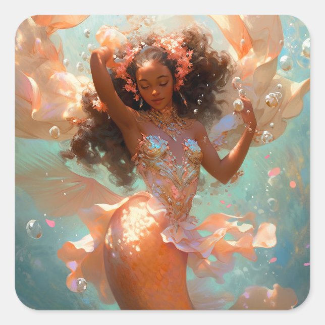 Sticker Carré Black Princess Imaginaire Art (Devant)