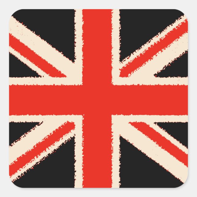 Sticker Carré Black Union Jack (Devant)