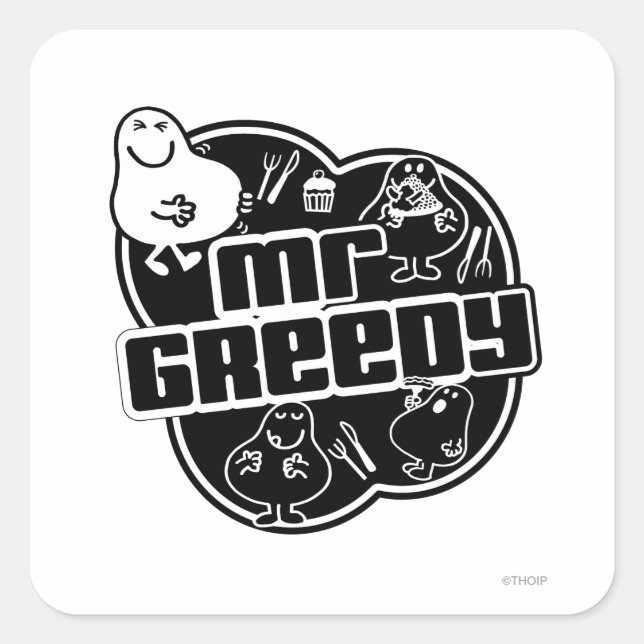 Sticker Carré Black & White M. Greedy (Devant)