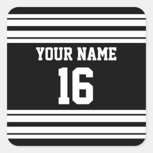 Sticker Carré Black White Team