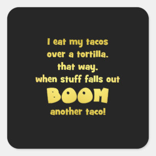 Sticker Carré Blague de tortilla Boom drôle