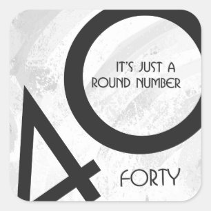 Sticker Carré Blanc 40 décades Anniversaire