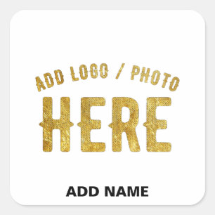 STICKER CARRÉ BLANC PERSONNALISABLE MARQUE VERIFIE MODERNE CHIC
