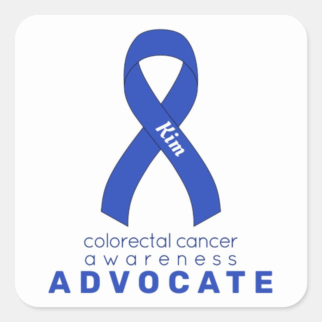 Sticker Carré blanc pour cancer colorectal (Devant)