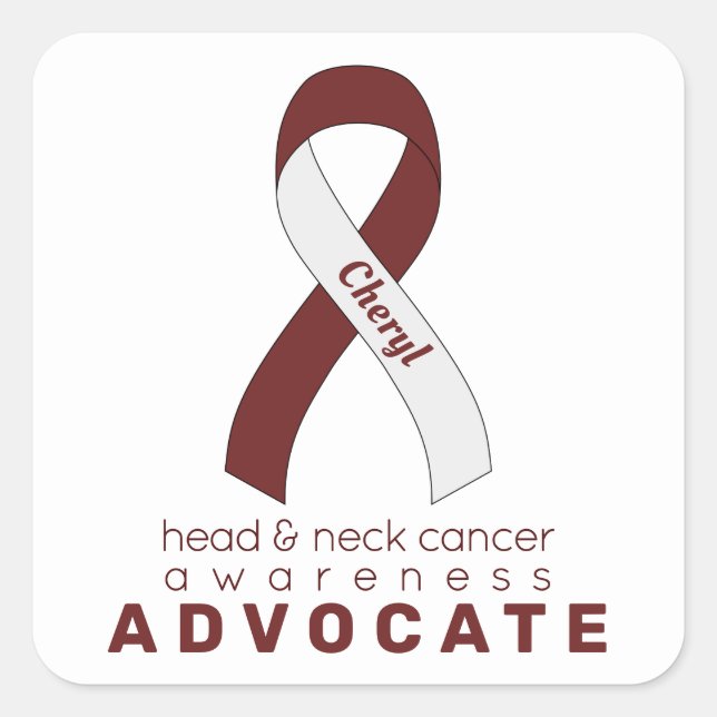 Sticker Carré blanc pour défense contre le cancer  (Devant)