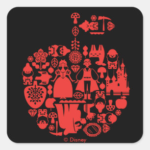 Sticker Carré Blanche neige et amis Apple