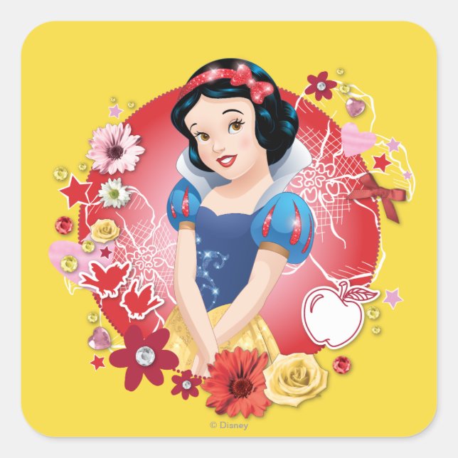 Sticker Carré Blanche Neige - Fairest Dans Le Pays (Devant)