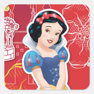Sticker Carré Blanche-Neige - Génial et attentionné
