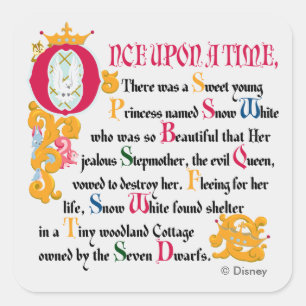 Sticker Carré Blanche-Neige  Une Fois