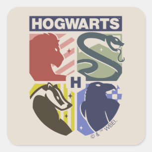 Sticker Carré Blason timbré vintage HOGWARTS™